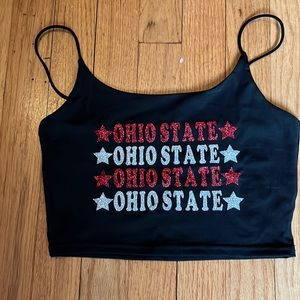 Ohio State black cropped tank.
